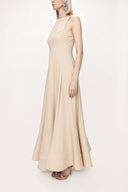 Camel Hair sleeveless godet maxi dress 94023
