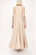 Camel Hair sleeveless godet maxi dress 94023