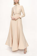 Camel Hair sleeveless godet maxi dress 94023