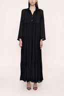 Black Pleated wide cut dress 94027