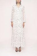 Ecru Pleated wide cut dress 94027