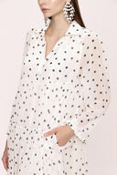 Ecru Pleated wide cut dress 94027