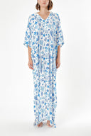 Blue Hooded loose-fitting dress 94028