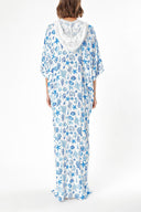 Blue Hooded loose-fitting dress 94028