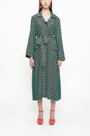 Green Shirt dress with piping and belt 94029