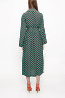 Green Shirt dress with piping and belt 94029