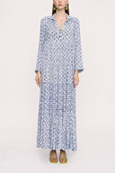 Blue Pleated wide cut dress 94033