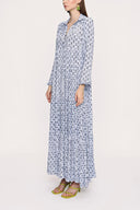 Blue Pleated wide cut dress 94033