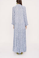 Blue Pleated wide cut dress 94033