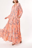 Salmon Pleated wide cut dress 94033