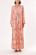 Salmon Pleated wide cut dress 94033