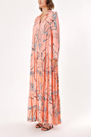 Salmon Pleated wide cut dress 94033