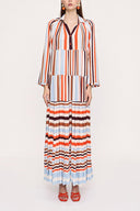 Striped Pleated wide cut dress 94033