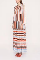 Striped Pleated wide cut dress 94033