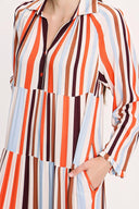 Striped Pleated wide cut dress 94033