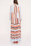 Striped Pleated wide cut dress 94033