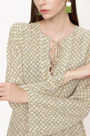 Yellow Lace detailed dress 94035