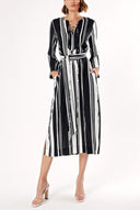 Striped Lace detailed dress 94035