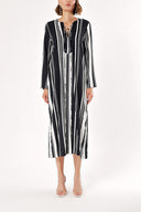 Striped Lace detailed dress 94035