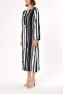 Striped Lace detailed dress 94035