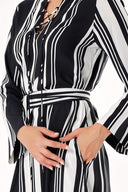 Striped Lace detailed dress 94035