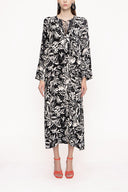 Black White Lace detailed dress 94035