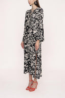 Black White Lace detailed dress 94035