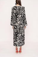 Black White Lace detailed dress 94035