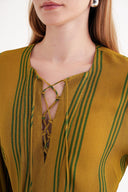 Olive Lace detailed dress 94035