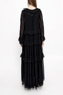 Black Pleated wide cut dress 94037