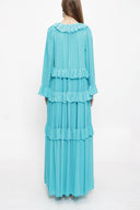 Turquoise Pleated wide cut dress 94037