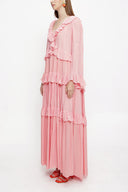 Pink Pleated wide cut dress 94037