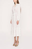 White Pleated shirt dress 94041
