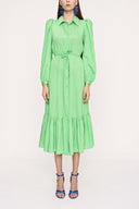 Green Pleated shirt dress 94041