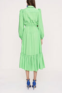 Green Pleated shirt dress 94041