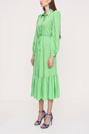 Green Pleated shirt dress 94041