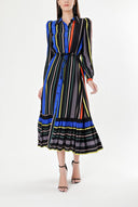 Striped Pleated shirt dress 94041