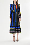 Striped Pleated shirt dress 94041