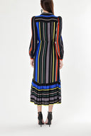 Striped Pleated shirt dress 94041