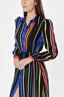Striped Pleated shirt dress 94041