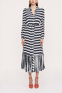 Black White Pleated shirt dress 94041