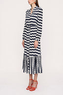 Black White Pleated shirt dress 94041