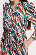 Mixed Colors Pleated shirt dress 94041