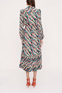 Mixed Colors Pleated shirt dress 94041