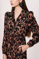Zebra Pattern Pleated shirt dress 94041