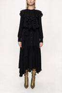 Black Pleated long dress 94042