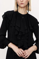 Black Pleated long dress 94042