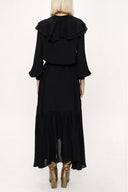 Black Pleated long dress 94042