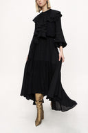 Black Pleated long dress 94042