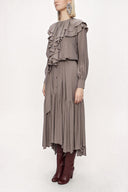 Gray Pleated long dress 94042